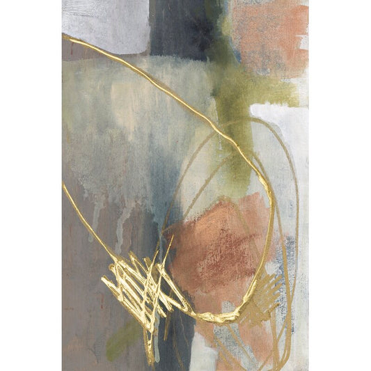 Abstract Gold Loop Oil Painting for Modern Home Decor