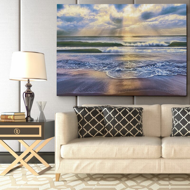 Tranquil Ocean Waves Oil Painting for Serene Home Decor