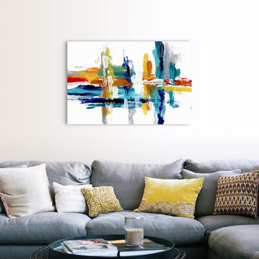 Vibrant Abstract Oil Painting for Modern Home Decor