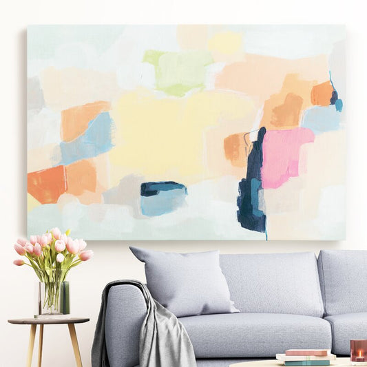Abstract Exploration of Colors: Modern Oil Painting for Home Decor