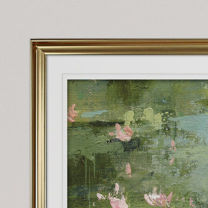 Tranquil Celadon Waterlilies Oil Painting for Serene Home Décor