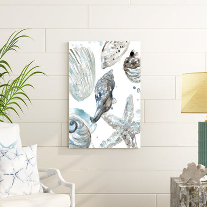 Coastal Serenity: Elegant Seashells Oil Painting