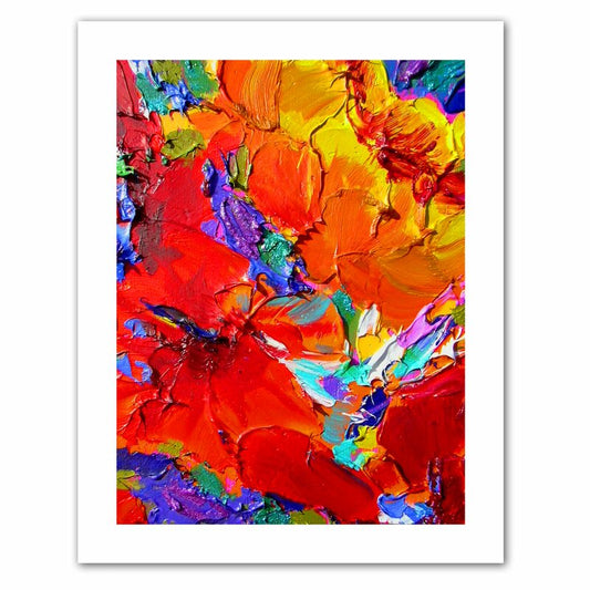 Vibrant Floral Abstract Oil Painting