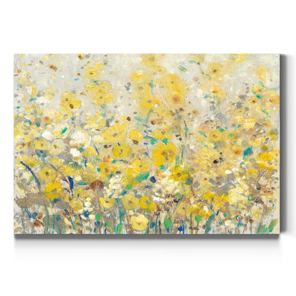 Vibrant Yellow Floral Landscape Oil Painting for Bright, Cheerful Decor