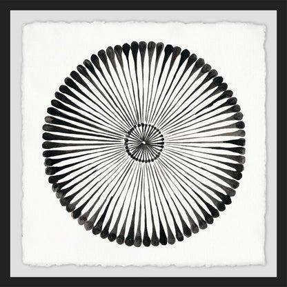 Elegant Black and White Circle Bloom Abstract Triptych Wall Art