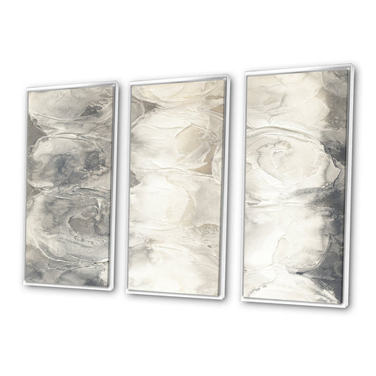 Elegant Abstract Circles Triptych - Modern Oil Painting for Home Decor