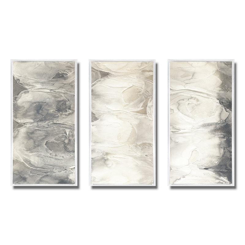 Elegant Abstract Circles Triptych - Modern Oil Painting for Home Decor