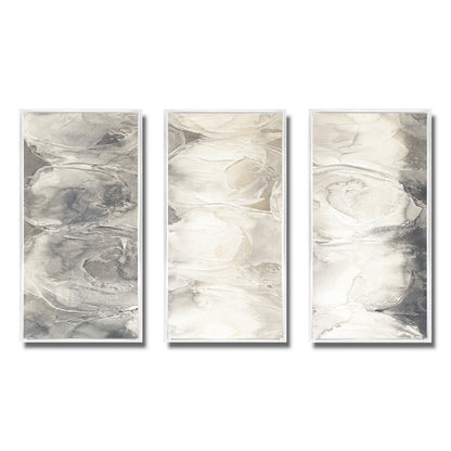 Elegant Abstract Circles Triptych - Modern Oil Painting for Home Decor