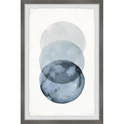 Abstract Blue Circle Overlap Oil Painting for Modern Home Decor