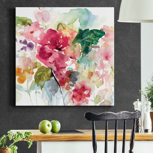 Vibrant Citrus Floral Abstract Oil Painting for Brightening Your Space