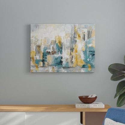 Modern Abstract Cityscape Oil Painting for Contemporary Home Decor