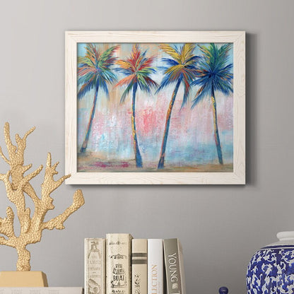 Vibrant Palm Trees Abstract Oil Painting for Bright Home Decor