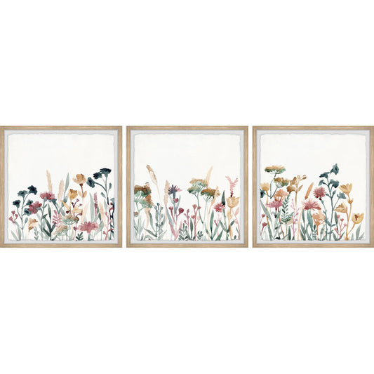 Vibrant Floral Canvas Art Set - Colorful Oil Painting for Home Decor