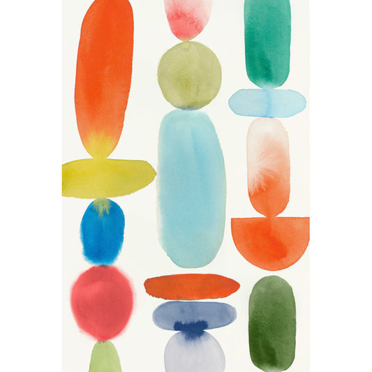 Abstract Colorful Shapes Oil Painting for Modern Home Decor