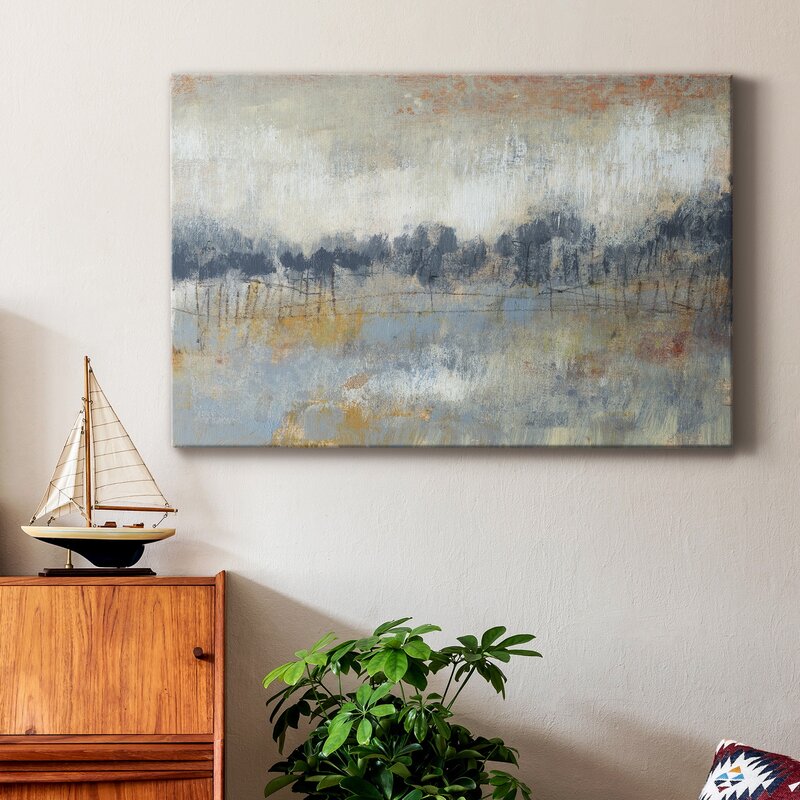 Serene Abstract Landscape with Cool Tones and Horizon Depth