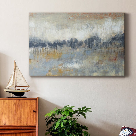 Serene Abstract Landscape with Cool Tones and Horizon Depth