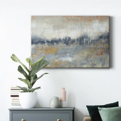 Serene Abstract Landscape with Cool Tones and Horizon Depth