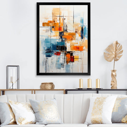 Abstract Modern Art in Coral and Beige for Stylish Home Decor