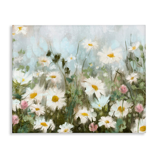 Fresh Daisy Field Oil Painting | Serene Floral Artwork for Home Decor