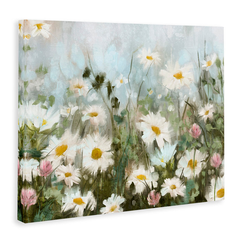 Fresh Daisy Field Oil Painting | Serene Floral Artwork for Home Decor