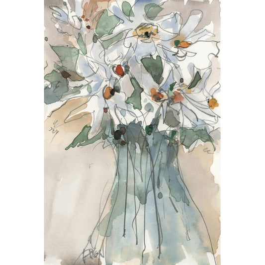 Stunning Floral Oil Painting in Soft Hues - Daisy Bouquet Art for Home Decor