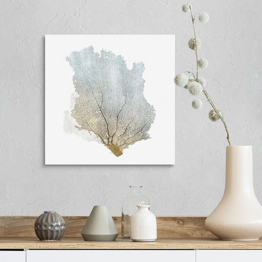Delicate Coral Abstract Print - Elegant Oil Painting for Coastal Home Decor