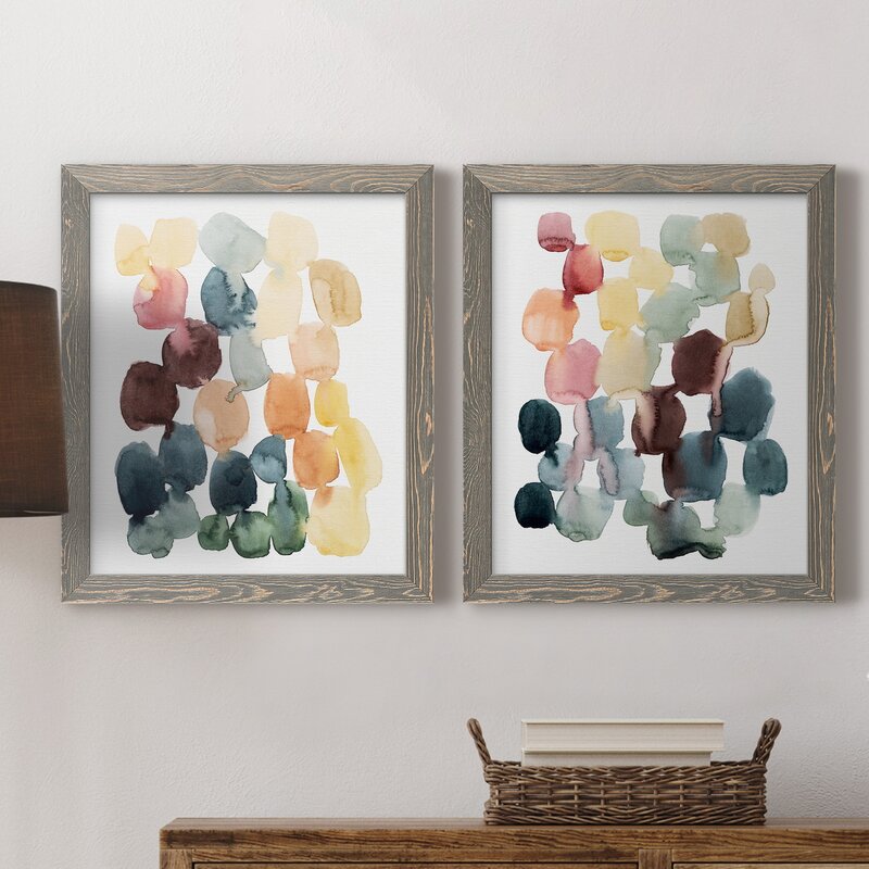 Abstract Desert Stones Artwork - Elegant Two-Piece Oil Painting Print