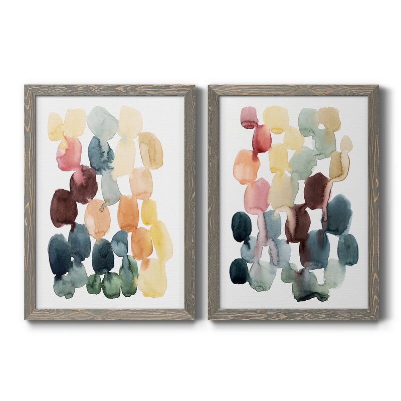 Abstract Desert Stones Artwork - Elegant Two-Piece Oil Painting Print