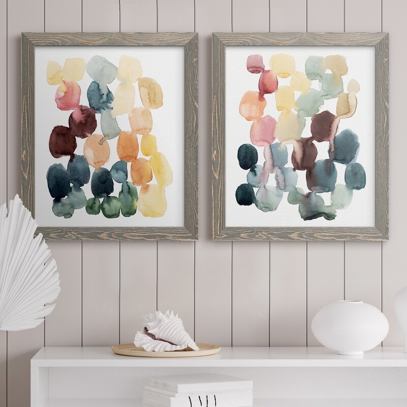 Abstract Desert Stones Artwork - Elegant Two-Piece Oil Painting Print