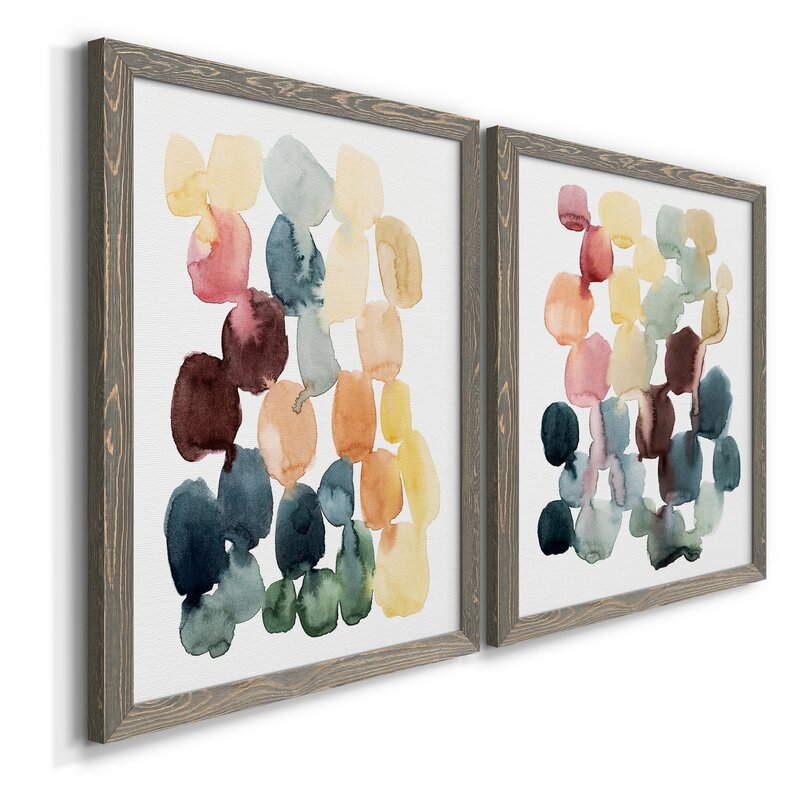 Abstract Desert Stones Artwork - Elegant Two-Piece Oil Painting Print