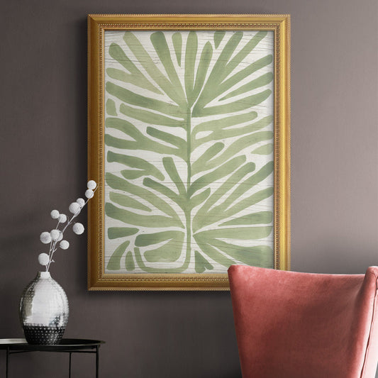 Lush Green Palm Leaf Oil Painting for Modern Home Decor