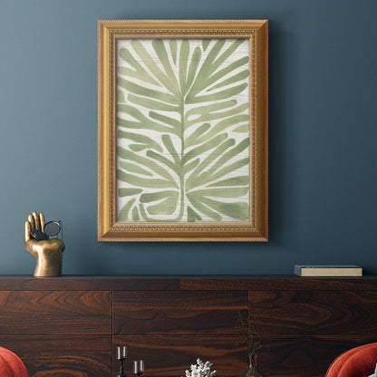 Lush Green Palm Leaf Oil Painting for Modern Home Decor