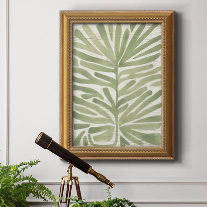 Lush Green Palm Leaf Oil Painting for Modern Home Decor
