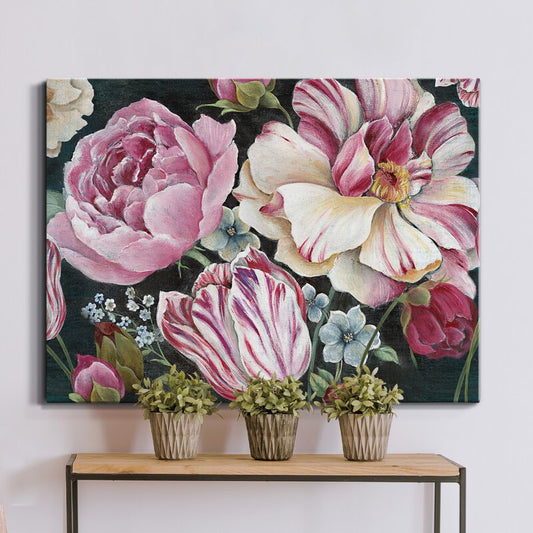 Vibrant Flower Bouquet Oil Painting in Dutch Style for Elegant Home Decor