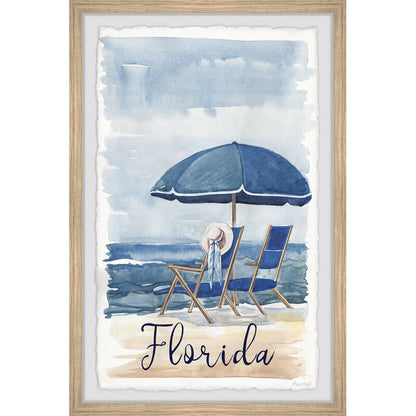Relaxing Beach Scene in Florida – Coastal Oil Painting Print