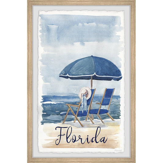 Relaxing Beach Scene in Florida – Coastal Oil Painting Print