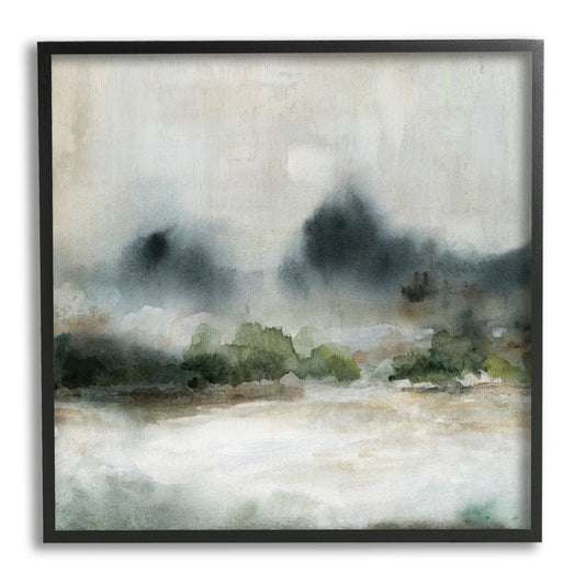 Abstract Foggy Mountain Landscape Oil Painting Wall Art