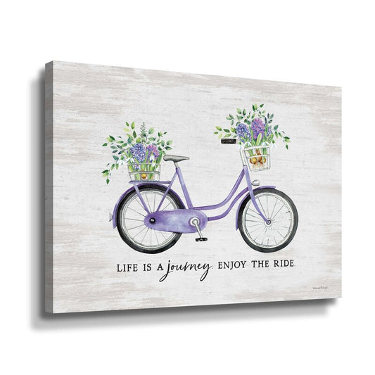 Whimsical Purple Bicycle with Flowers - A Vibrant Journey in Oil Painting