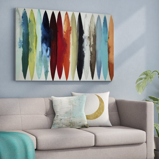 Vibrant Abstract Surfboard Art for Modern Home Decor