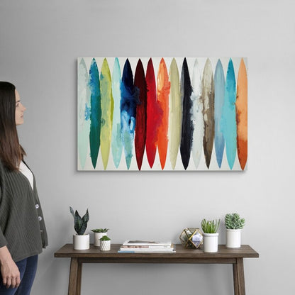 Vibrant Abstract Surfboard Art for Modern Home Decor