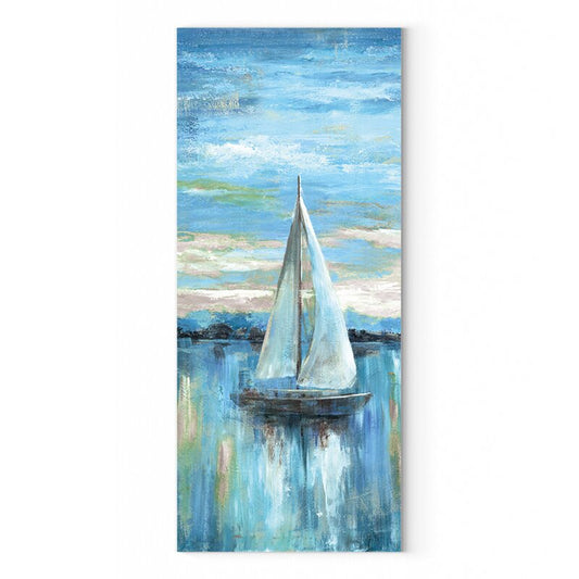 Tranquil Evening on the Bay with Majestic Sailboat and Serene Blue Waters
