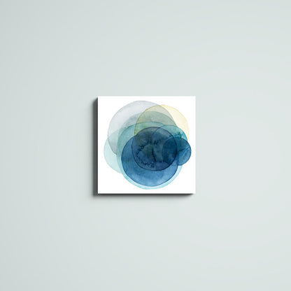 Abstract Blue Ocean Circles Oil Painting