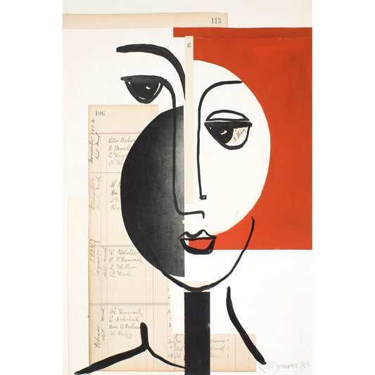 Abstract Modern Faces Oil Painting Print for Contemporary Art Lovers