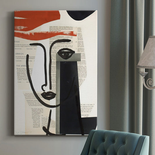 Modern Art Abstract Portrait with Bold Colors and Textured Depth