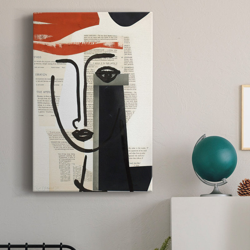 Modern Art Abstract Portrait with Bold Colors and Textured Depth