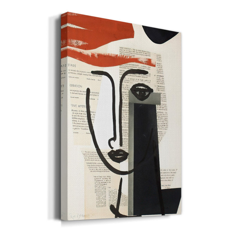 Modern Art Abstract Portrait with Bold Colors and Textured Depth