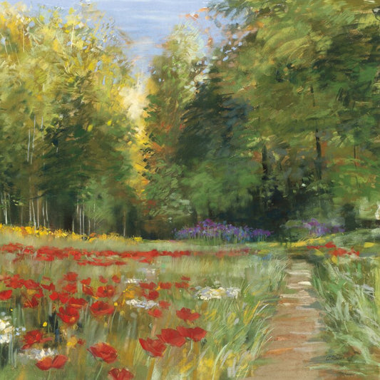 Vibrant Field of Flowers Oil Painting Landscape Art for Home Decor