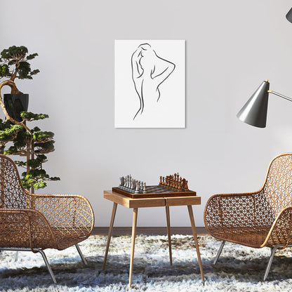 Elegant Woman Silhouette Oil Painting for Modern Home Decor