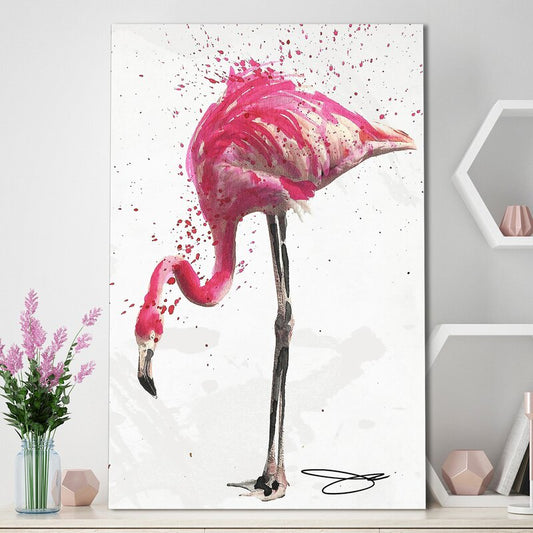 Elegant Pink Flamingo Oil Painting for Modern Home Decor