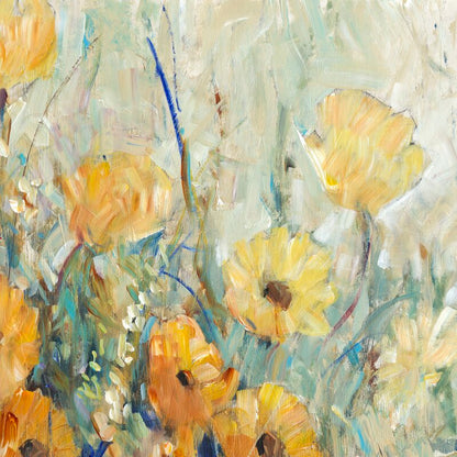 Bright Floral Abstract Oil Painting